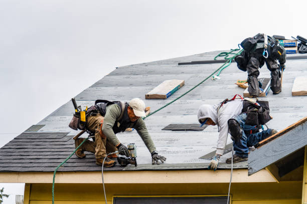 Professional Gutter Installation technician working in Allensville, PA